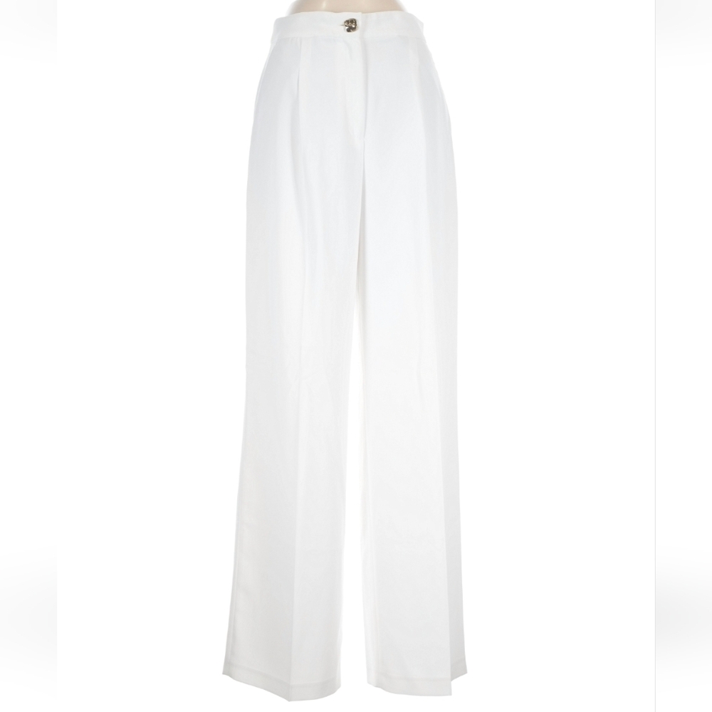 Zara White Wide-Leg Women's Pants
